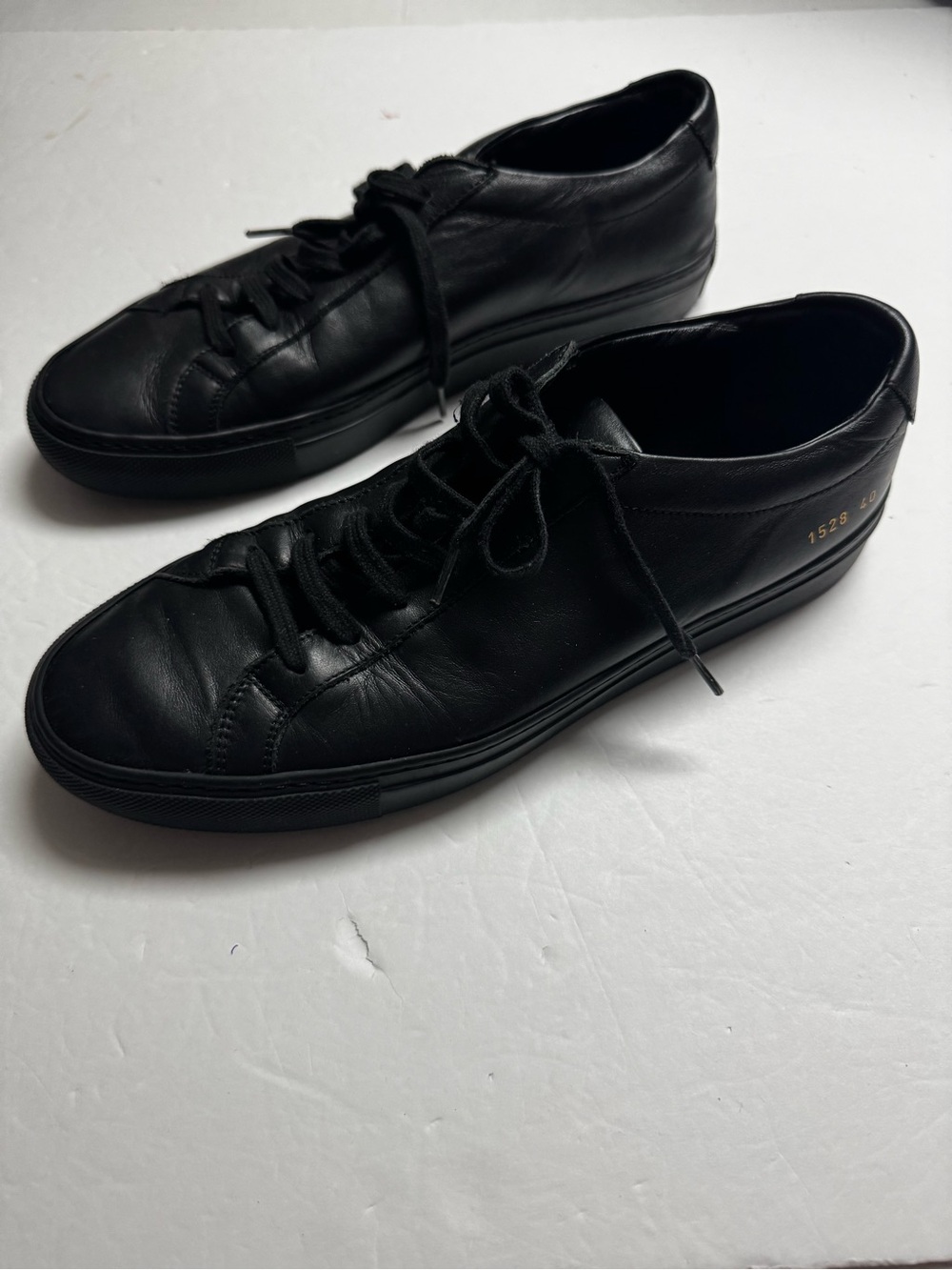 Common Projects Original Achilles Low Black Italian Leather Sneaker Size: 40, 7